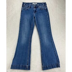 Rock & Roll Bootcut Jeans Womens W26 L32 Blue Denim Mid Rise Trouser Stretch